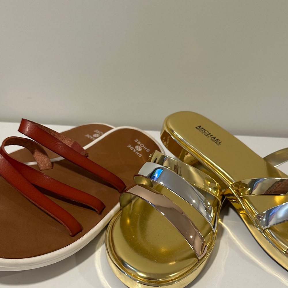 Michael Kors Metallic Gold and Silver Sandals